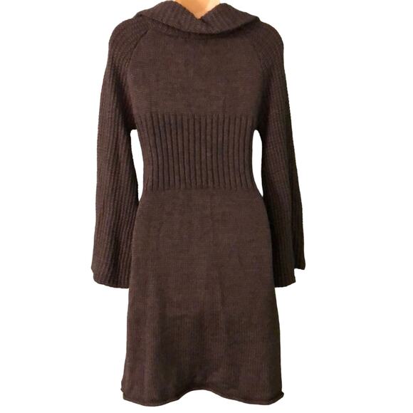 Peppe Peluso Brown lightweight Sweater Coat Woman Size Medium Missing Belt - Picture 2 of 7